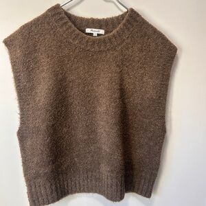 Madewell Women's Brown Crew Neck Sweater Vest